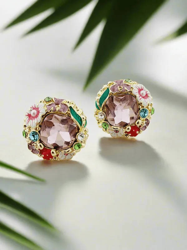 Floral_Enamel_Gemstone_Stud