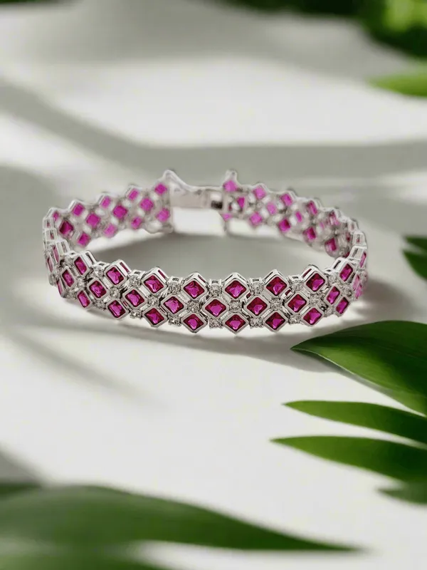 Diamond_Color_Stone_Link_Bracelet