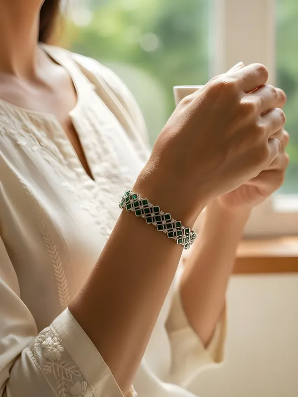Diamond_Color_Stone_Link_Bracelet