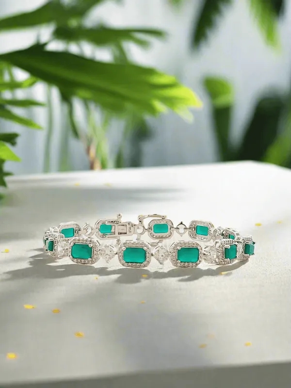 Emerald_Crystal_Halo_Link_Bracelet