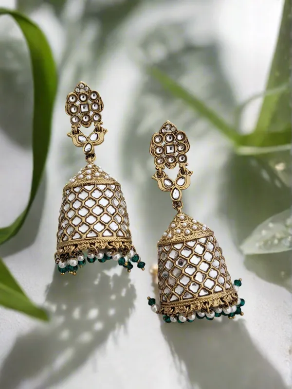Antique_Gold_Polki_Stone_Jhumkas
