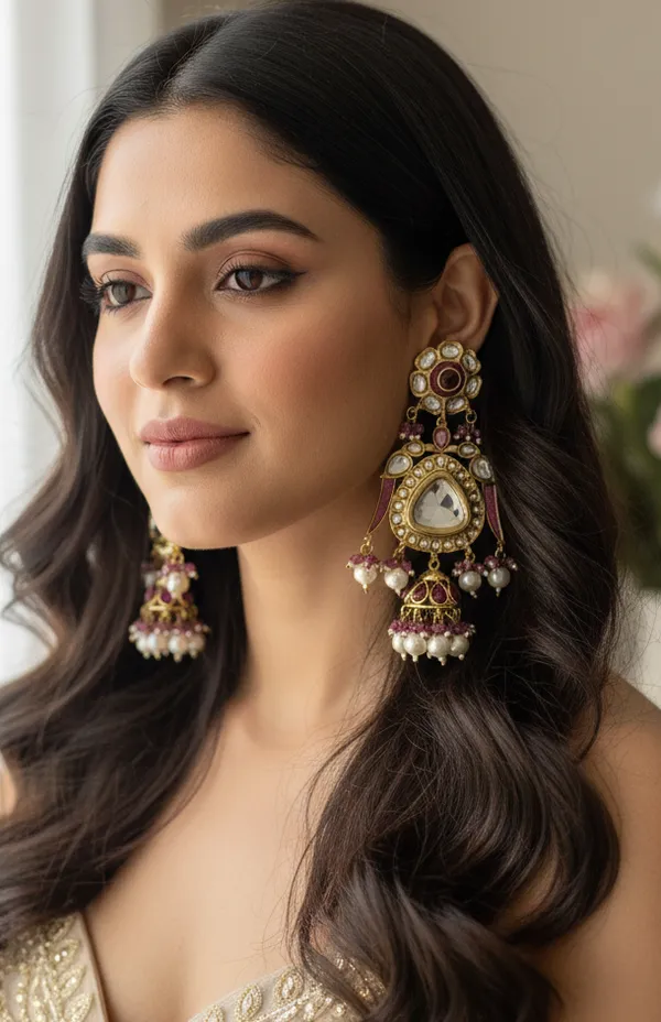 Grand_Maharani_Style_Kundan_Jhoomar_Jhumka_Earrings