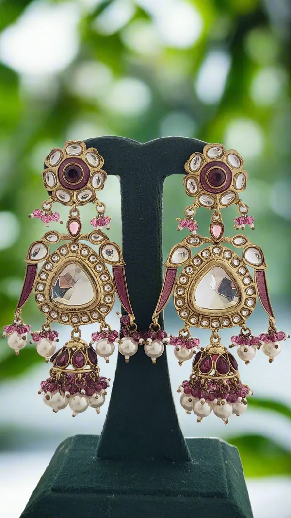 Grand_Maharani_Style_Kundan_Jhoomar_Jhumka_Earrings