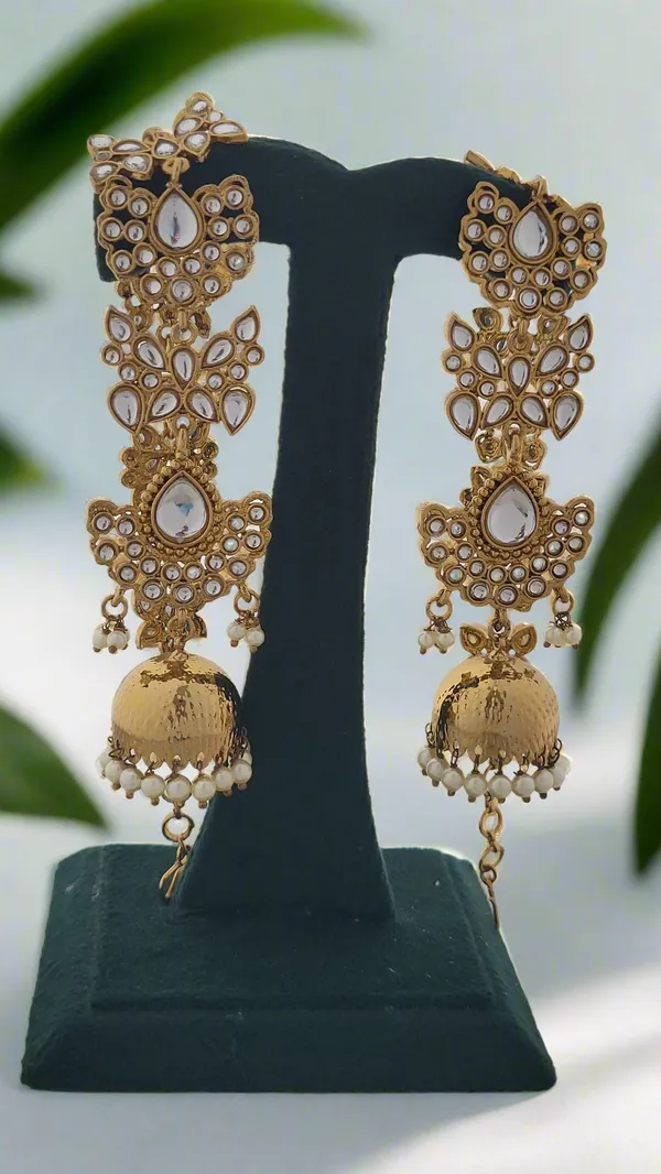 Sparkling_Polki_Stone_Kaan_Chain_Jhumka_Danglers