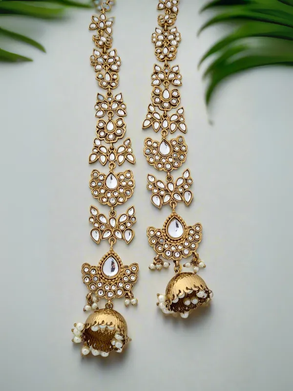 Sparkling_Polki_Stone_Kaan_Chain_Jhumka_Danglers