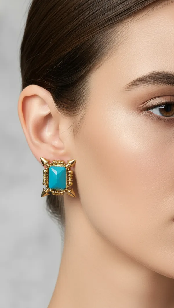 Turquoise_Shield_Stud_Earrings