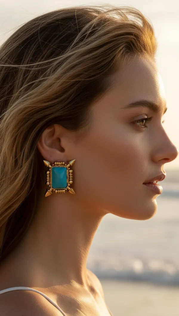 Turquoise_Shield_Stud_Earrings