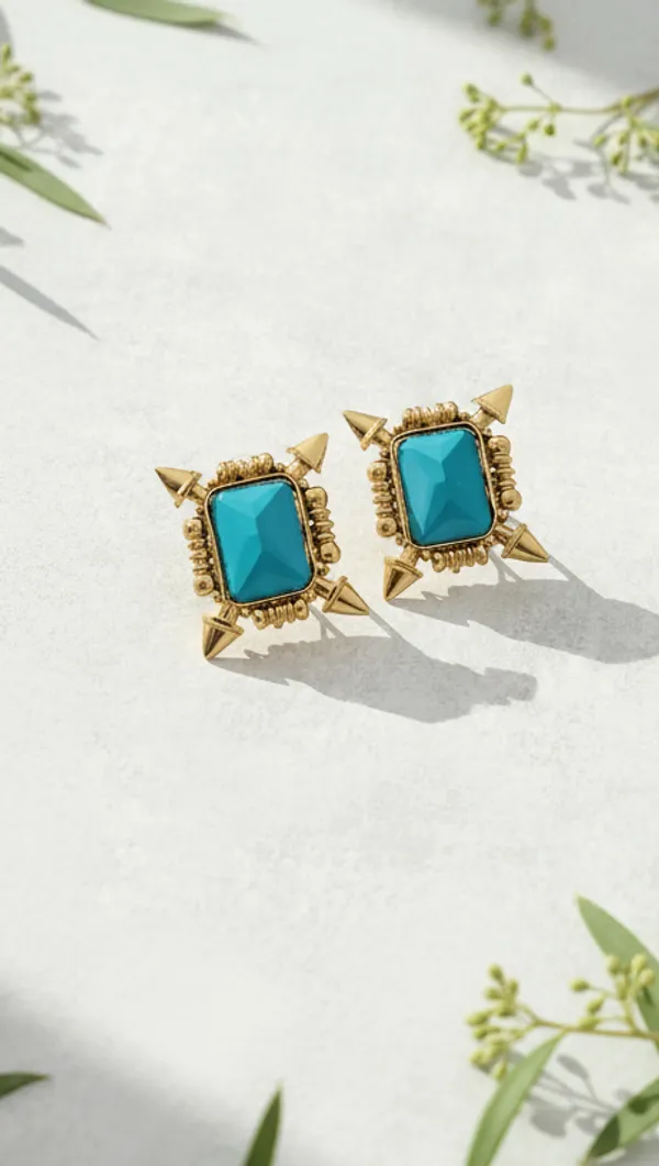 Turquoise_Shield_Stud_Earrings