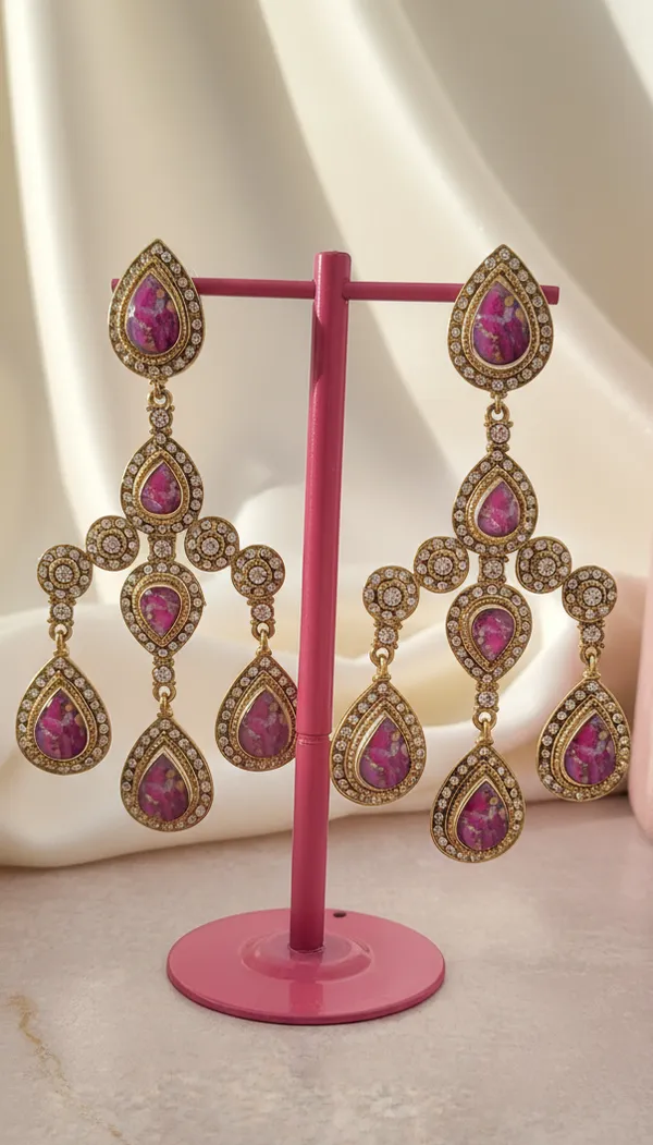 Fuchsia_Pink_Crystal_Chandelier_Drop_Earrings
