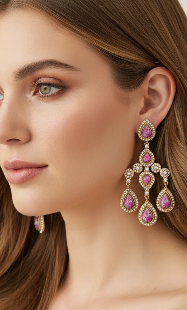 Fuchsia_Pink_Crystal_Chandelier_Drop_Earrings