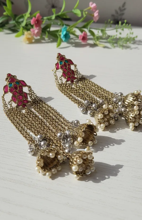 Artisan_Meenakari_Chain_Tassel_Jhumka_Drop_Earrings