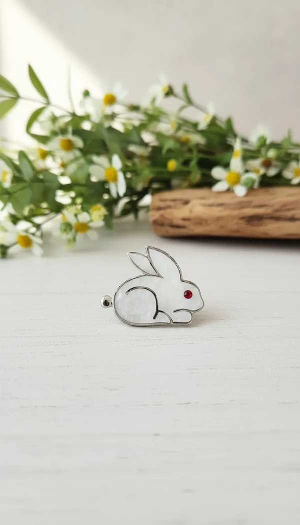 Sleek_White_Enamel_Rabbit_Pin_With_Ruby_Eye.