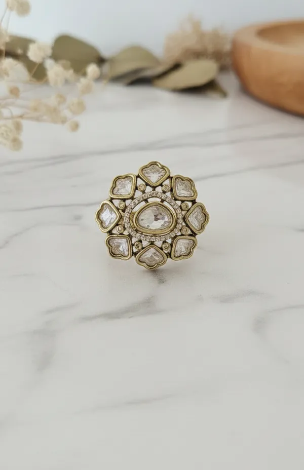 Heirloom_Floral_Polki_Style_Statement_Ring