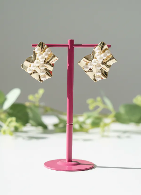 The_Gilded_Pearl_Abstract_Earrings