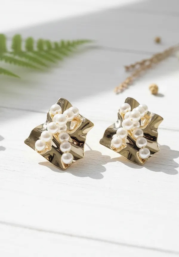 The_Gilded_Pearl_Abstract_Earrings