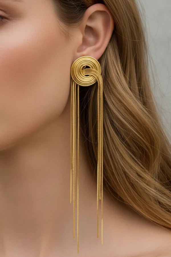Golden_Coil_Tassel_Earrings