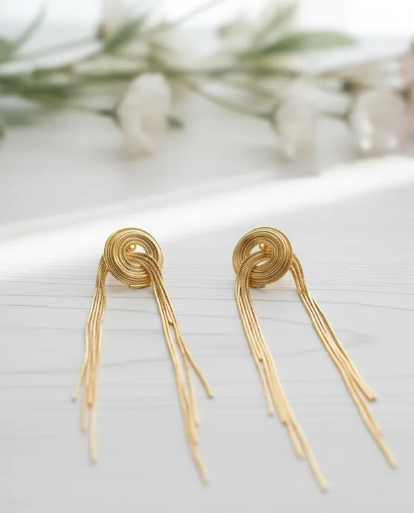 Golden_Coil_Tassel_Earrings