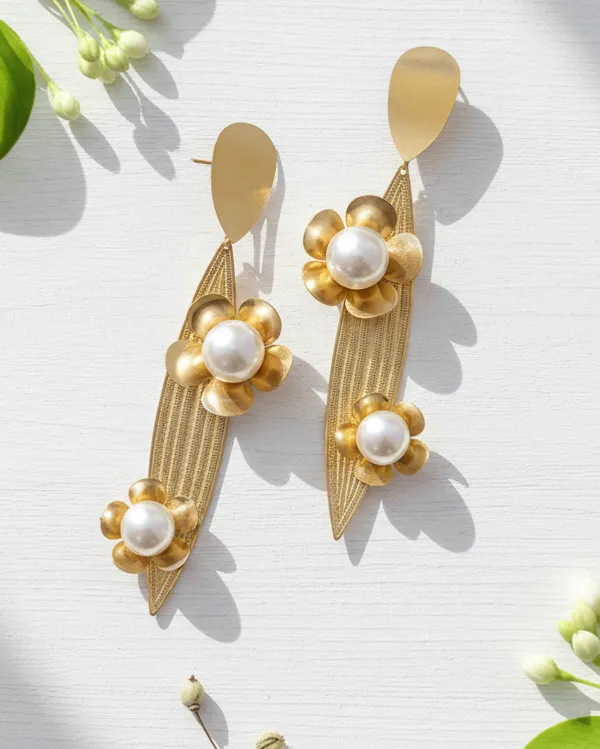 Gold_Leaf_And_Floral_Pearl_Drop_Earrings