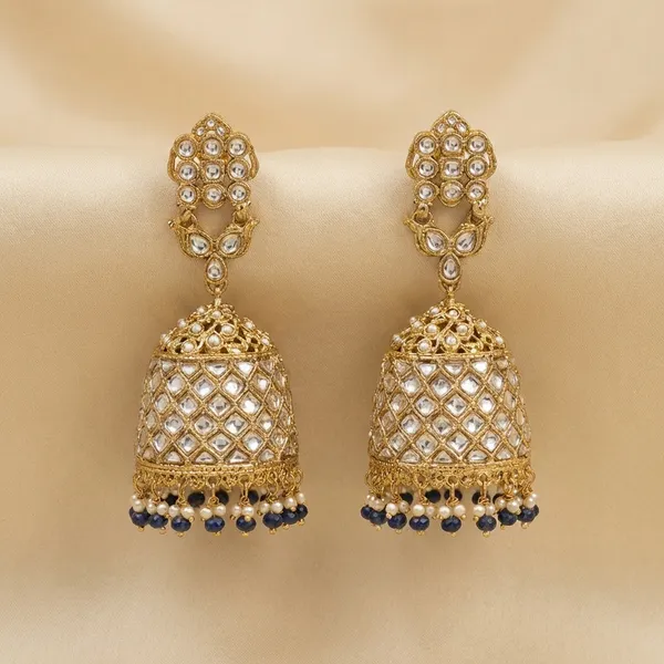 Antique_Gold_Polki_Stone_Jhumkas