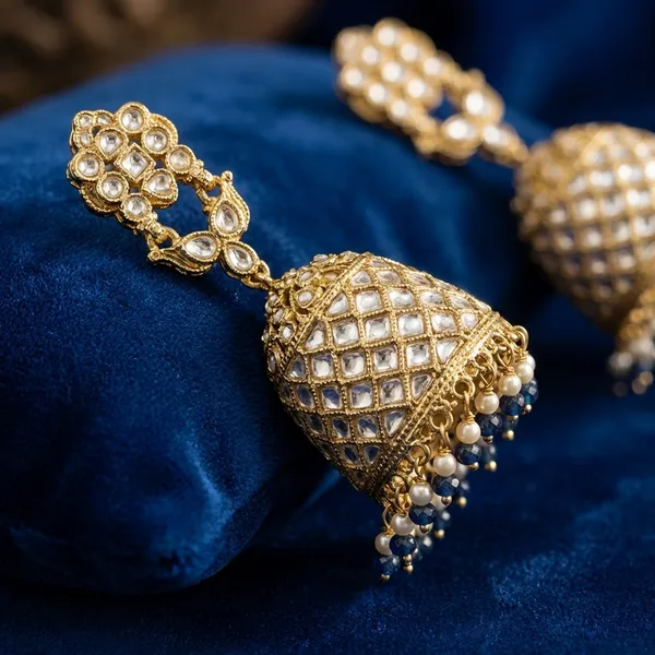 Antique_Gold_Polki_Stone_Jhumkas