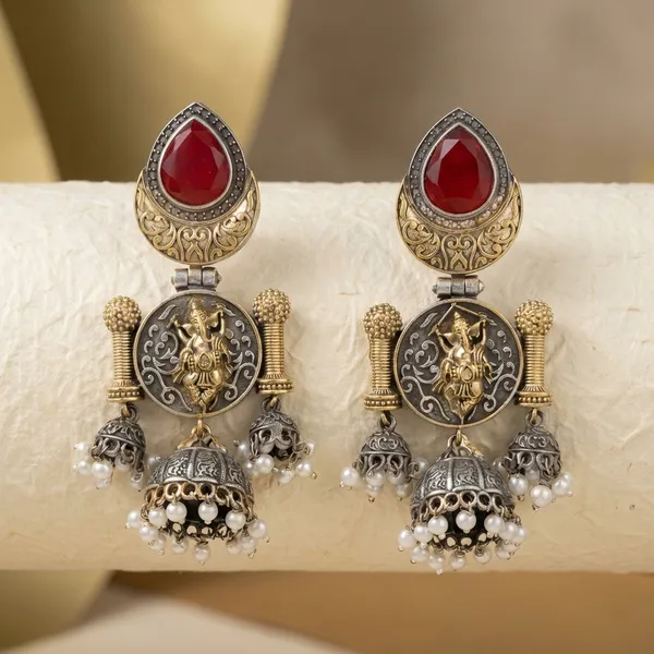 Oxidised_Ganpatiji_Motif_Earrings