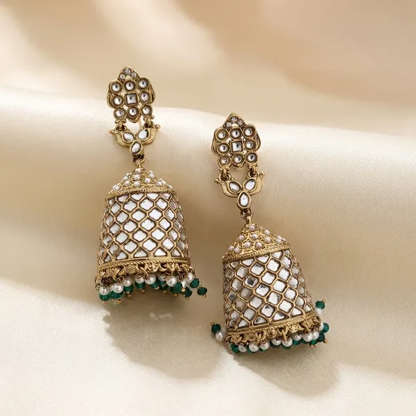 Antique_Gold_Polki_Stone_Jhumkas