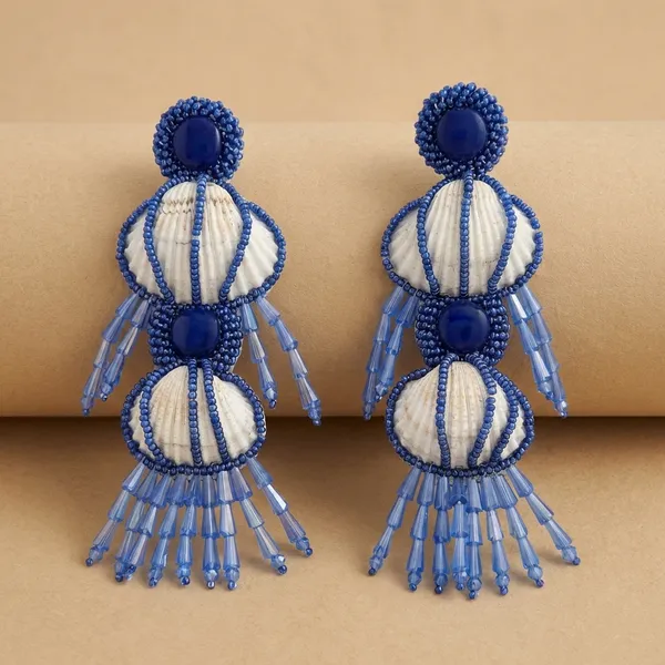 Seashell_And_Beaded_Dangle_Earrings_With_Crystal_Drops