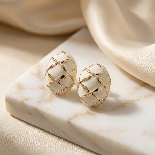 Two_Tone_Dome_Studs_White_For_Women