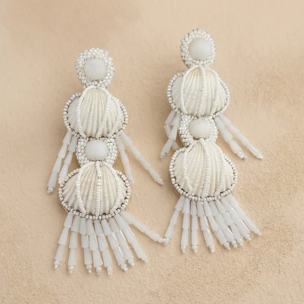 Seashell_And_Beaded_Dangle_Earrings_With_Crystal_Drops