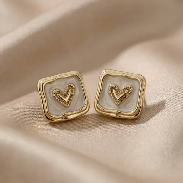 Gold_And_Enamel_Stud_Earrings
