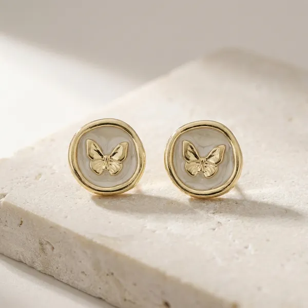 Gold_And_Enamel_Stud_Earrings