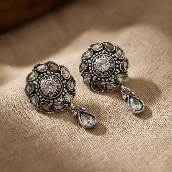 Oxidized_Multi_Colour_Earrings_Stud