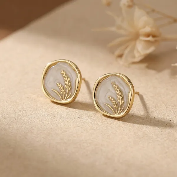 Gold_And_Enamel_Stud_Earrings