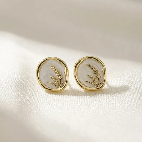Gold_And_Enamel_Stud_Earrings