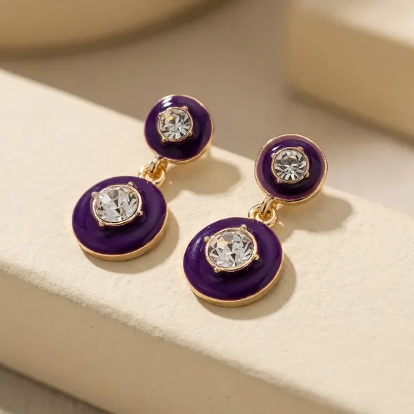 Enamel_Crystal_Drop_Earrings_Purple_For_Women