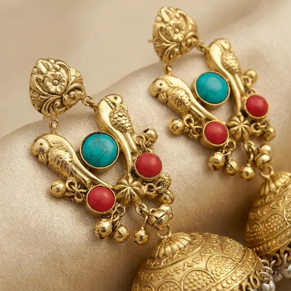 Gold_Toned_Parrot_Jhumka_Earrings