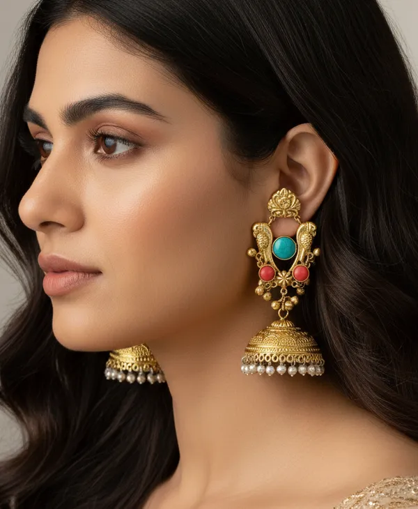 Gold_Toned_Parrot_Jhumka_Earrings