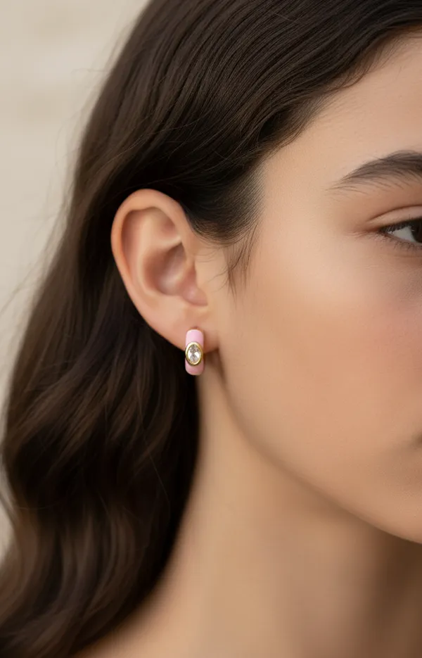 Enamel_Embellished_Hoop_Earrings_Baby_Pink