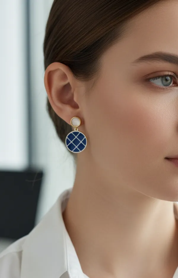 Checkered_Earrings_Blue