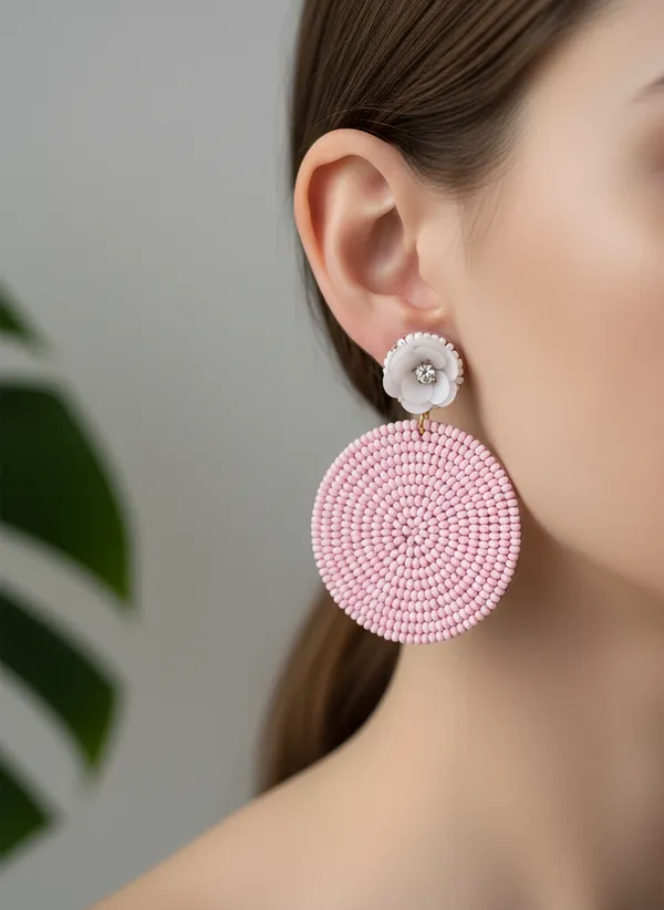Beaded_Circle_Earrings_With_White_Flower_Accents