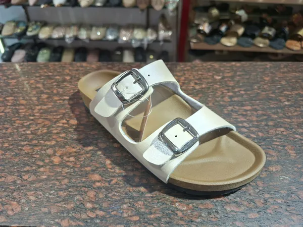 Unisex_White_Dual-Strap_Buckle_Sandals_with_Cork_Footbed
