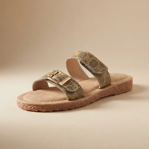 Gold_Glitter_Dual-Strap_Flat_Sandals