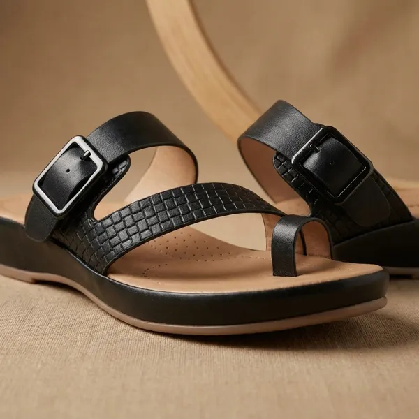 Black_Embossed_Strap_Sandals_for_Women