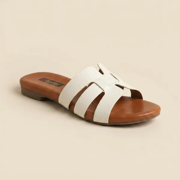 Women's_White_Textured_Slip-On_Sandals