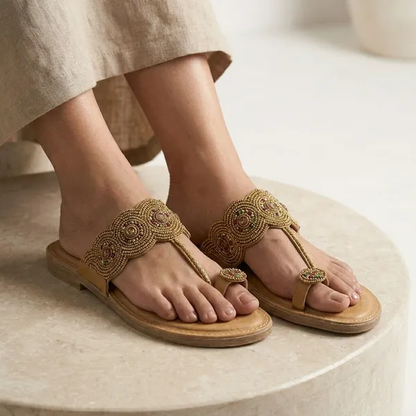 Golden_Kolhapuri_Chappal_with_Embellished_Strap