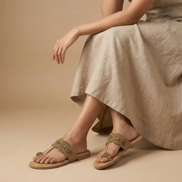 Golden_Kolhapuri_Chappal_with_Embellished_Strap