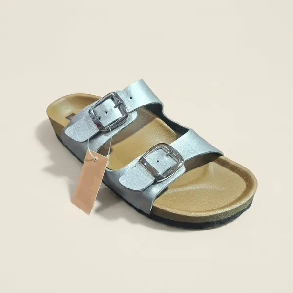 Stylish_Silver_Dual-Strap_Buckle_Sandals