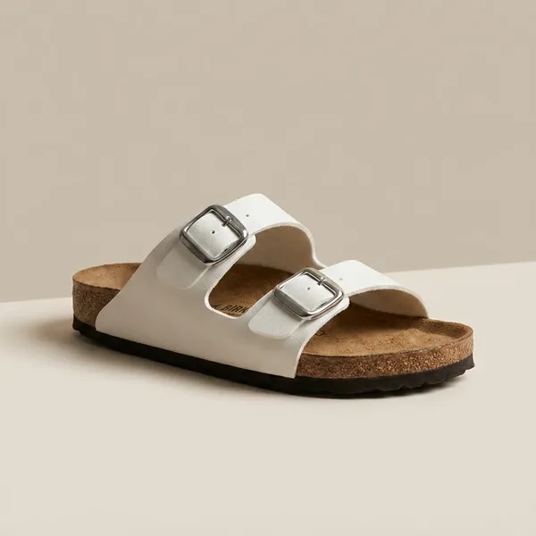 Unisex_White_Dual-Strap_Buckle_Sandals_with_Cork_Footbed