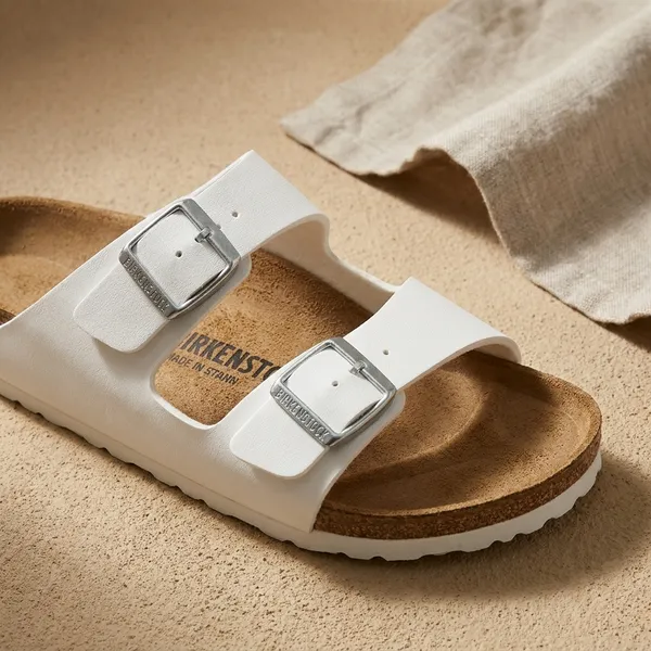 Unisex_White_Dual-Strap_Buckle_Sandals_with_Cork_Footbed