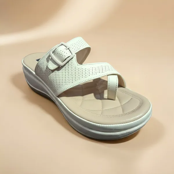 Women's_White_Perforated_Orthopedic_Comfort_Sandals_with_Buckle_Strap